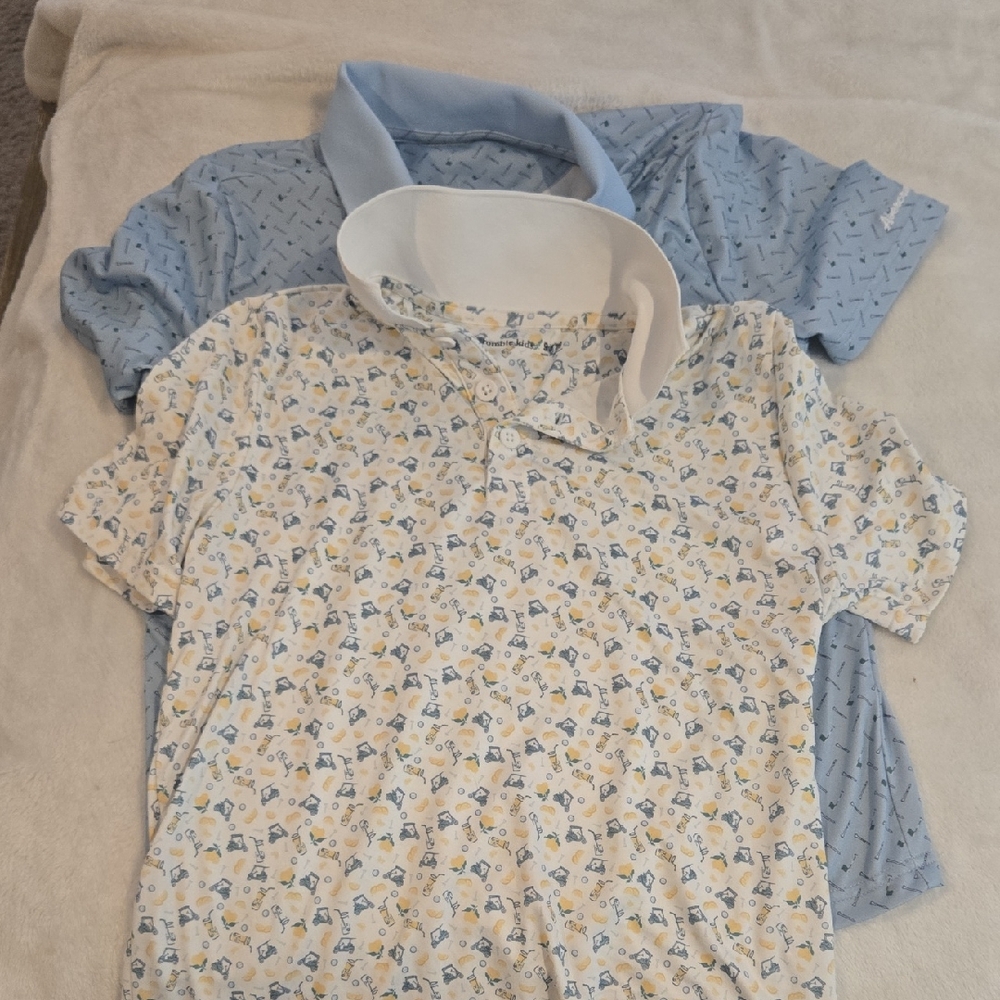 Abercrombie Kids Blue and Cream Patterned Polo Set
